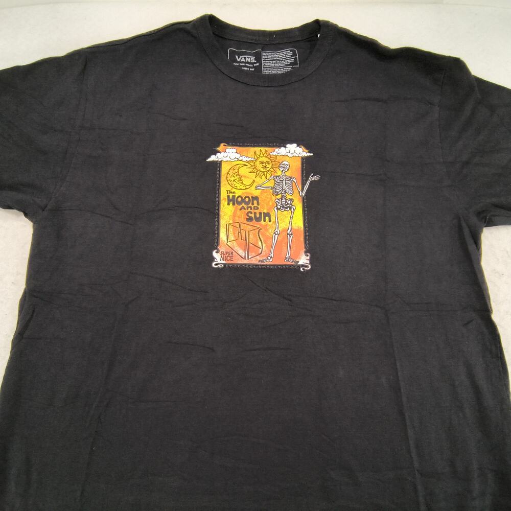 Vans Off the Wall Moon and Sun Crew Neck Graphic Shirt Mens Size Medium M Black